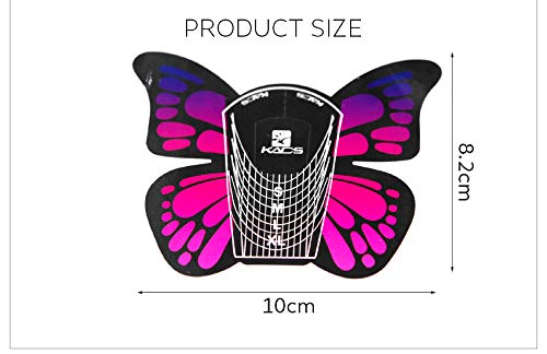KADS 100Pcs Butterfly Nail Forms Self Adhesive Extension Poly Nail Gel Tool