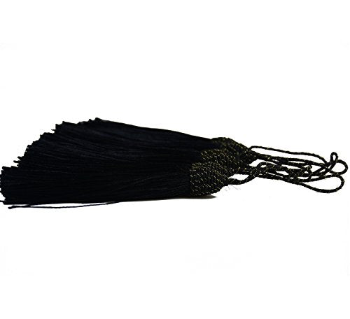 20pcs 6 Inch Silky Tassels with Chinese Knot for DIY Crafts(Black) - color: Black