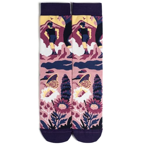 Lavley Women's Funny Socks Cute Novelty Gift for Women & Teens - color: Rise and Climb (Purple)