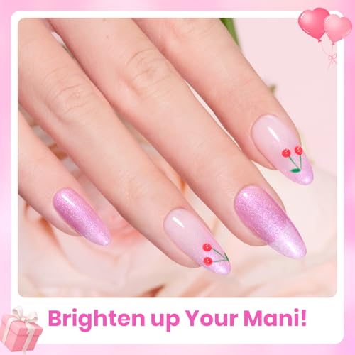 Beetles Pink Gel Nail Polish Set, 6 Colors Pink Reverie Shimmer Pearl Glitter Gel Polish, Soak Off Uv LED Nail Lamp DIY Manicure Gift for Women - color: A-Mixed Finishes | Pink Reverie