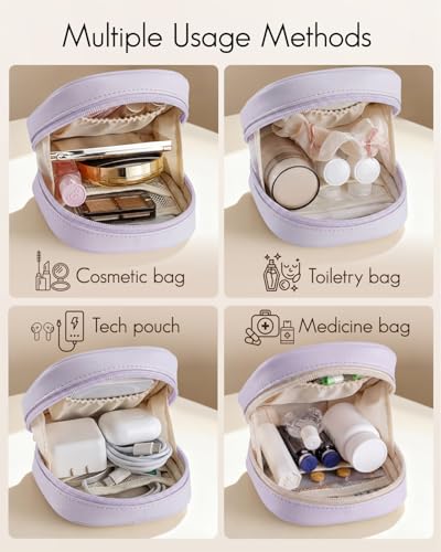 VLANDO Makeup Bag for Purse,Toiletry Pouch with Inner Pockets,Light Purple - color: Mini-Mist Purple
