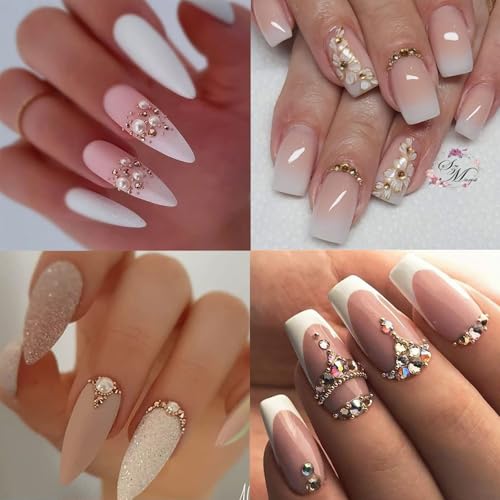 Nail Steel Ball with Pearls for Women Nail Art DIY Nail Charms - color: Colorful-13
