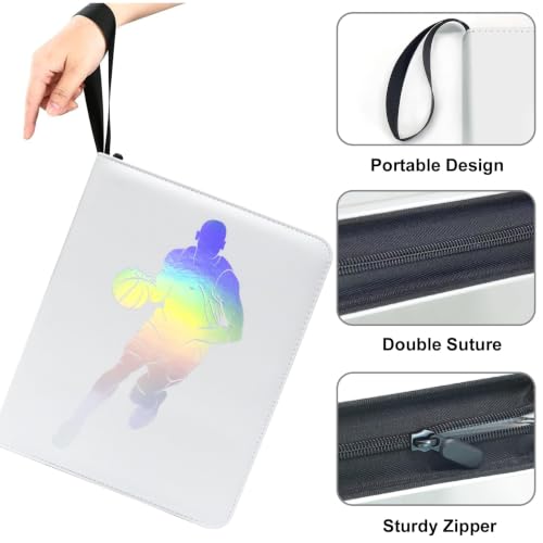 900 Pockets Basketball Card Binder, Laser Silver Hot Stamping Cover,XG90 - color: Dazzling Basketball-900