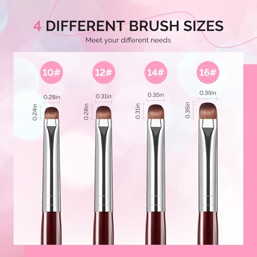 MelodySusie French Manicure with Rosewood Handles Nail Brush, Size #12 - color: Brown, size: #12