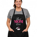 Funny Cooking Apron - Dad, Mom Kitchen Chef Grilling Aprons - 2 Pockets & Long Straps - Men & Women - color: Best Mom Ever