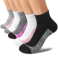 cuangya Women Athletic Ankle Cushioned Running Socks 6-Pairs - color: 5 Pairs Classic Retro, size: 5-8