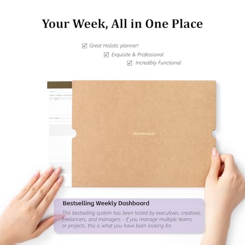Dashboard Weekly Planner Desk Pad w/Daily Habit Tracker for Work & Study - color: Robin Egg Blue