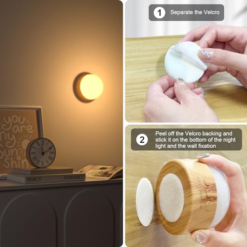 Kintion Portable Night Light, Rechargeable Dimmable 8 Color Lighting (2pcs) - color: Brown 2pcs