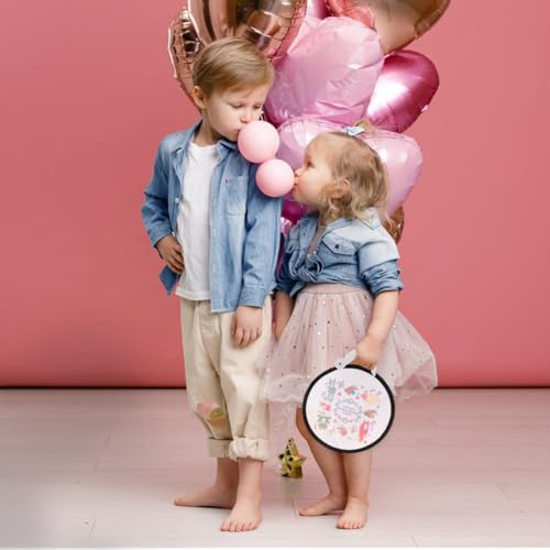 VOSAREA 2pcs Round Folding Fan, Folding Fans Handheld Foldable Flying Disc, Compact Cooling Party Favors for Outdoor Games