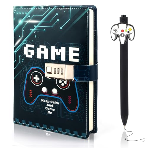 Game Diary with Lock for Boys Ages 8-12, Video Game Journal for Kids Teens