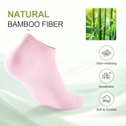 Women's Ankle Socks, 5 Pairs, Bamboo Rayon Ultra Thin Low Cut - color: Assorted 4, size: Medium