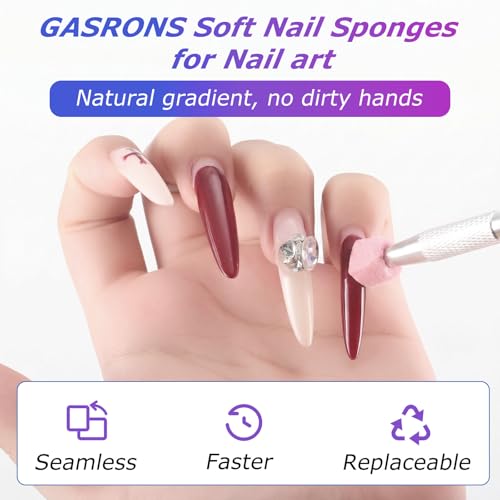 Soft Nail Sponges（150PCS）, Reusable Nail sponges,Nail DIY sponges, Nail Art sponges, 1PCS Grabbing Pen and Nail Brush Professional Accessories Manicure Salon Supplies (Light pink) - color: Light pink