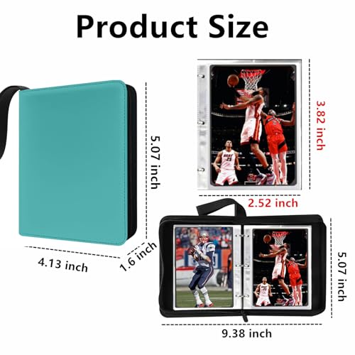 Mini Card Binder, 1-Pocket Super Lightweight Zipper Binder Holds 80+ Trading Cards, Small Cards Binder for TCG, MTG, Sports & Game Cards, Portable Gift for Girls & Collectors (Sky blue) - color: Sky blue