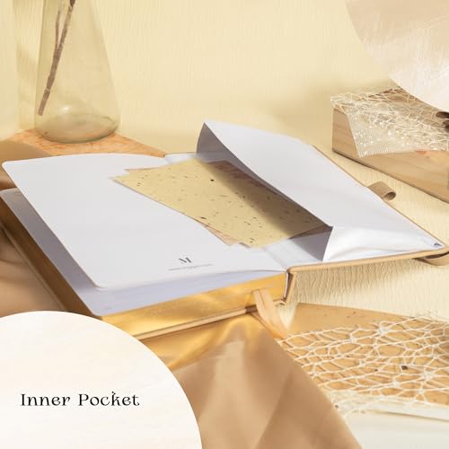 MGGAO Dotted Journal for Women Men, A5 Hardcover Dot Notebook - color: Beige, size: Dotted