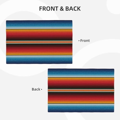Mexican Stripes Placemats Rectangle Linen Table Placemet Set of 4 - color: Colorful, size: Set of 4