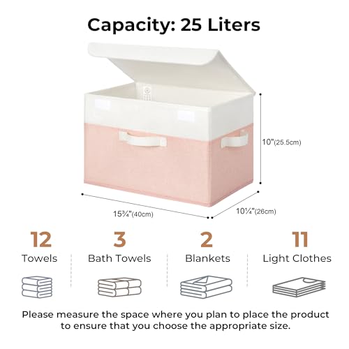 GRANNY SAYS Memory Keepsake Storage Box, Fabric Storage Bins with Lids - color: Pink, size: Large