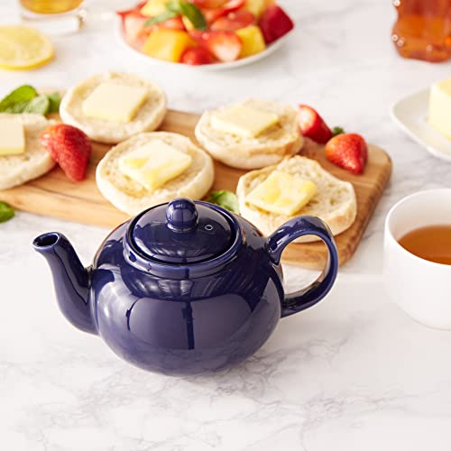 RSVP International Stoneware Teapot Collection, Microwave and Dishwasher Safe, 16 oz, Blue - color: Blue, size: 16 oz