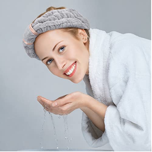 WILLBOND Spa Headband for Washing Face,Gray - color: Gray