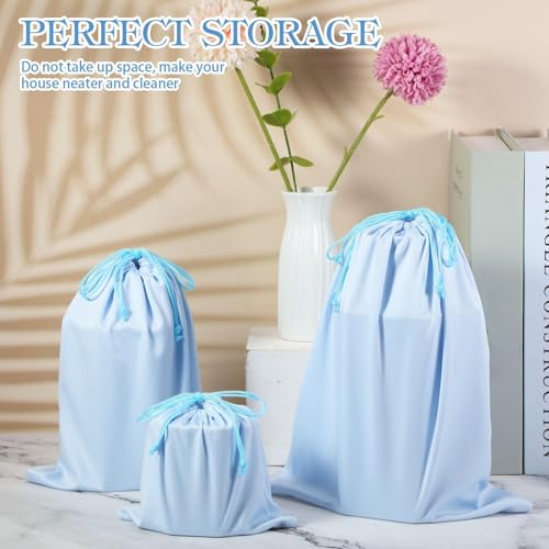 20 Pcs Satin Game Storage Bags for Women Men, S,M,L, Light Blue - color: Light Blue, size: S,M,L