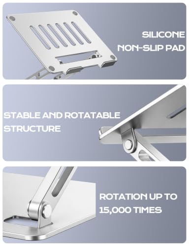 LOXP Portable Laptop Stand, Aluminum Laptop Stand for Desk - Silver - color: Classic Silver