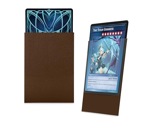 TitanShield (150 Sleeve/Earth Brown) Small Japanese Sized Trading Card Sleeves Deck Protector for Yu-Gi-Oh, Cardfight!! Vanguard & More - color: Earth Brown