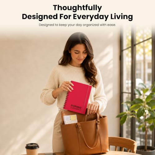 Nextnoid A5 Undated Daily Planner with Hourly Schedule, Hardcover, Beige - color: c-Beige, style: d-Daily Undated