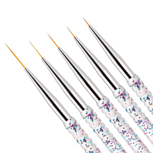 Nail Dotting Tools Kit - 10 Pcs, 5 Double-end Tools, 5 Nail Liner Brushes - color: c-10pcs