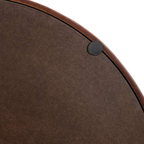 Kate and Laurel Lipton Mid-Century Modern Round Wooden Tray, 15.5" Diameter, Dark Walnut Brown with Gold Handles, Decorative Accent Tray for Storage and Display - color: Walnut Brown, size: 15.5"