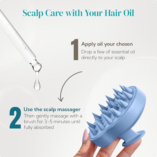 HEETA 2-Pack Large Scalp Massager Scrubber Shampoo Brush for Hair Growth - color: New Blue & Beige