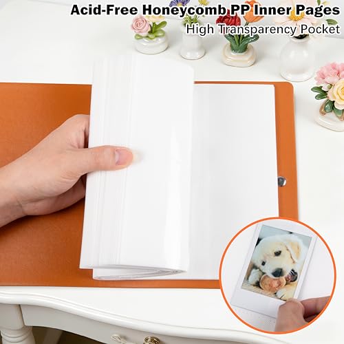 Ruibytree 320 Pockets Album for Instax Mini & Polaroid 2x3" Pictures, Brown - color: Brown