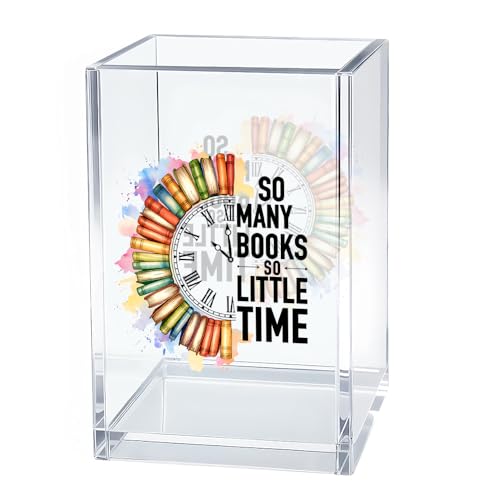 So Many Books So Little Time Acrylic Pen Holder Makeup Organizer - color: Transparent35