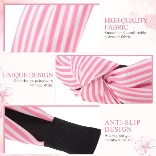 obeoby 8 Pack Stripe Knot Headbands for Women Girls, Non-Slip - color: Stripe