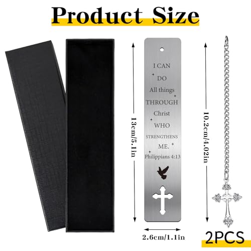 Christian Metal Bookmark Gifts - 2 Pcs I Can Do All Things - style: Christian