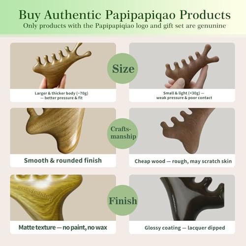 4-in-1 100% Green Sandalwood Massage Comb & Gua Sha Tool - color: Sandalwood Whisper