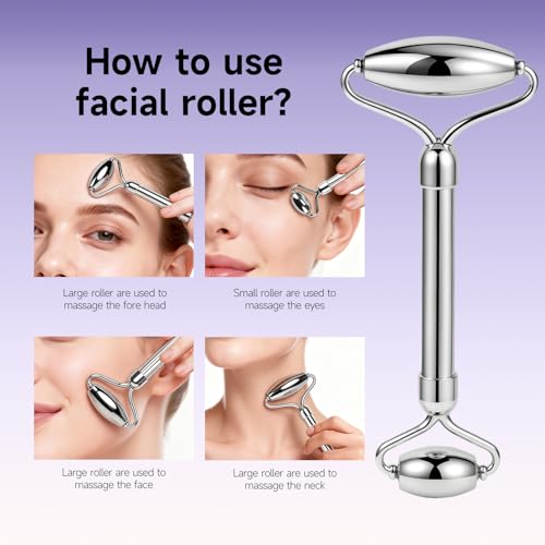 4 in 1 Stainless Steel Face Roller & Gua Sha Set