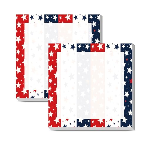 Sticky Notes 3x3 Inches, Cute Self-Stick Note Pads, Funny Memo Pads, Easy to Post Sticky Notes for Office, Home & Notebook Colorful USA Star Pattern - color: Colorful Usa Star Pattern