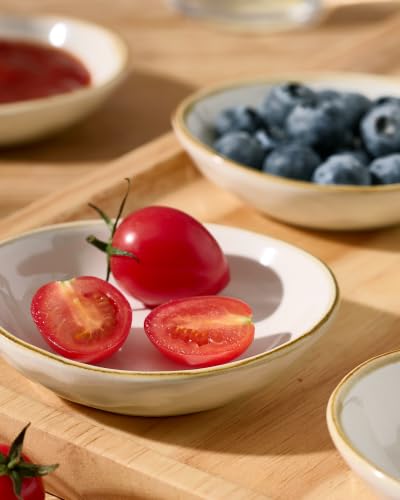 famiware Soy Sauce Dish, 2.1oz Dipping Bowl Set of 12, Vanilla White - color: Vanilla White, size: 12pcs