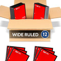EPI Spiral Notebook | Wide - 70 Sheets, Durable Spiral Binding | 10.5 x 8 in | Classroom Supplies | School, Office, Note Taking, Journaling - 12 Pack - color: Red, size: 12