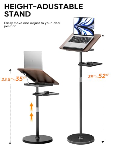 Lectern Podium Stand - Dual-Use Floor and Desktop Book Holder Stand, Height Adjustable Podium Lectern for Church, Weddings,Speech,Classroom-Black - color: Black-2
