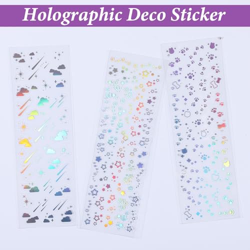 24 Sheets Holographic Photocard Stickers Self Adhesive Glitter