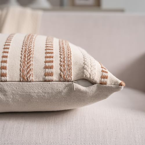 Cethom Brown Fall Rustic Boho Lumbar Throw Pillow Covers 12x20 Inch Set of - color: Brown, size: 20" x 12" (Pack of 2)