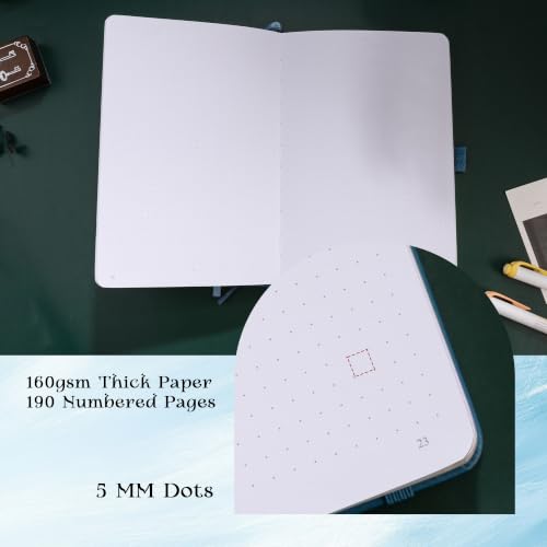 MGGAO Dotted Journal for Women Men, A5 Hardcover Dot Notebook - color: Blue, size: Dotted