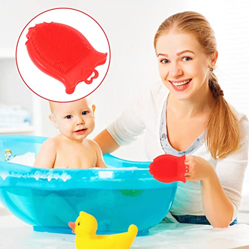 Beaupretty Baby Shampoo Brush Silicone Scalp Massager for Kids Gentle Exfoliating Bath Shower Brush with Ergonomic Grip Multi-Use Cleaning Tool for Hair Care and Relaxing Scalp Massage