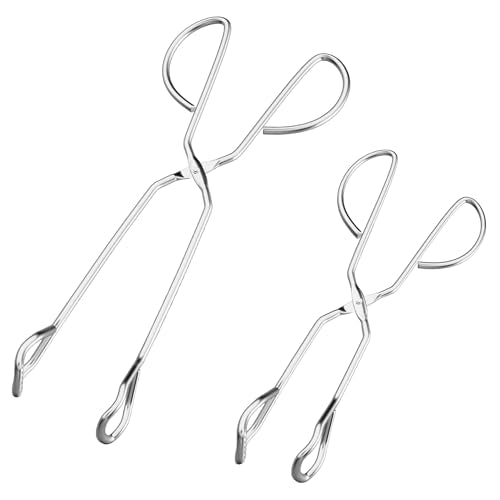 HINMAY Stainless Steel Kitchen Scissor Tongs Set, 2-Piece (10/13 Inch) - color: Silver