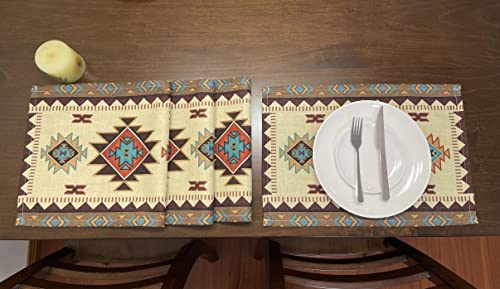 Aztec Southwest Geometric Placemats, Set of 4, 18x13 Inches - color: Aztec-placemat