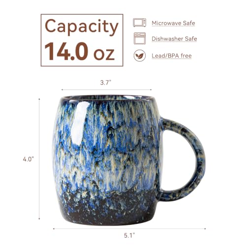 Stormy Coast Ceramic Mug, 14oz Reactive Glaze Mug, Gift for Him, Office - color: 14OZ - Stormy Coast · RESILIENCE