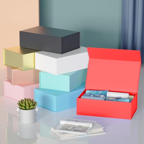 RYDDOY Red Gift Box, 9.5x6x3'' Gift Boxes with Lids for Presents - color: Red, size: 9.5 x 6 x 3 Inch
