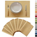 Demetex Yellow Placemats Set of 8 Linen Fabric Placemat Heat Resistant Washable Place Mats for Kitchen Party Dinner, 13x19 inch, Yellow - color: Yellow, size: Placemats set of 8