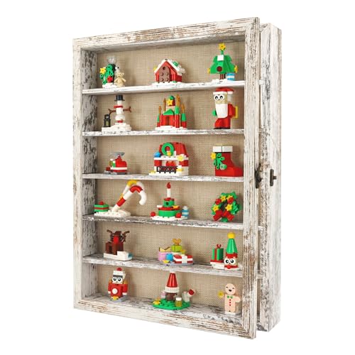 FramePro Shadow Box Frame Display Case 12x16 with Removable Shelves, Deep Memory Box Trinket Knick Knack Shelf Cabinet for Collector, Keepsake Coins Military Medals Wedding Flowers White - color: Rustic White, size: 12x16