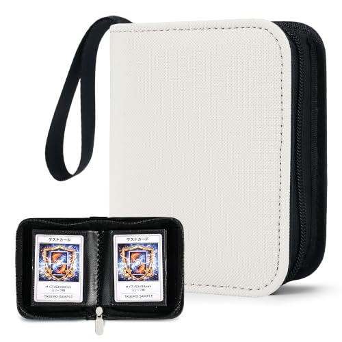 Mini Trading Card Binder Album, 1 Pocket Card Binder with 20 Double-Sided Pages 40 Pockets, Side Loading Small Card Binder for Trading Cards, Single Card Holder Book for Collectors and Kids - color: White, size: 1-Pocket
